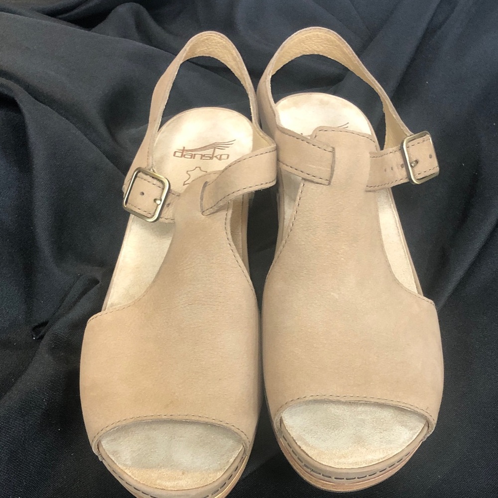 Dansko Laverne Sand Milled Nubuck Open-Toe Slingback Sandals with Buckle Sz 40 - Picture 4 of 8